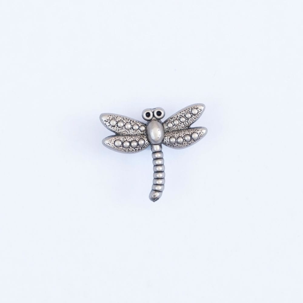 Novelty buttons Dragonfly in Silver from the Woven