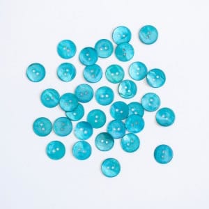 Hand Dyed Shell buttons by the Woven in bright Aqua